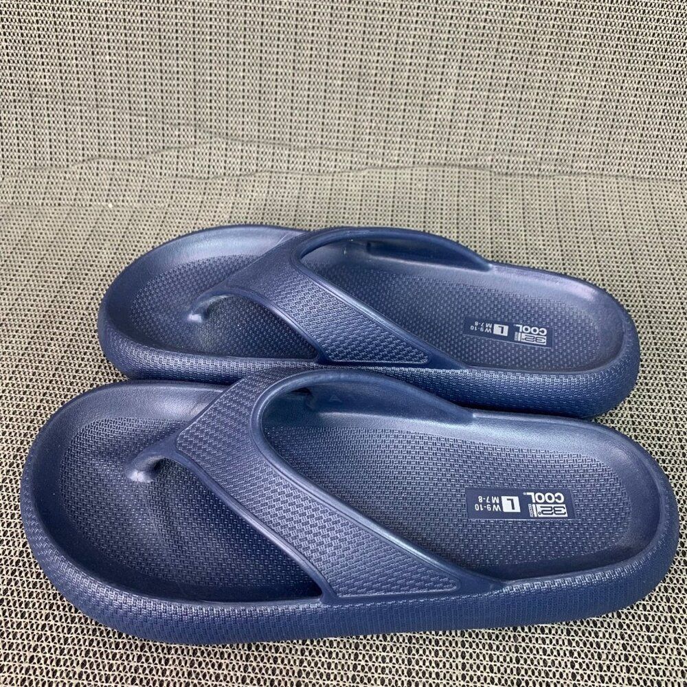 32 Degrees Cool Unisex Size Large Mens 7-8 & Womens 9-10 Navy Blue Flip Flops